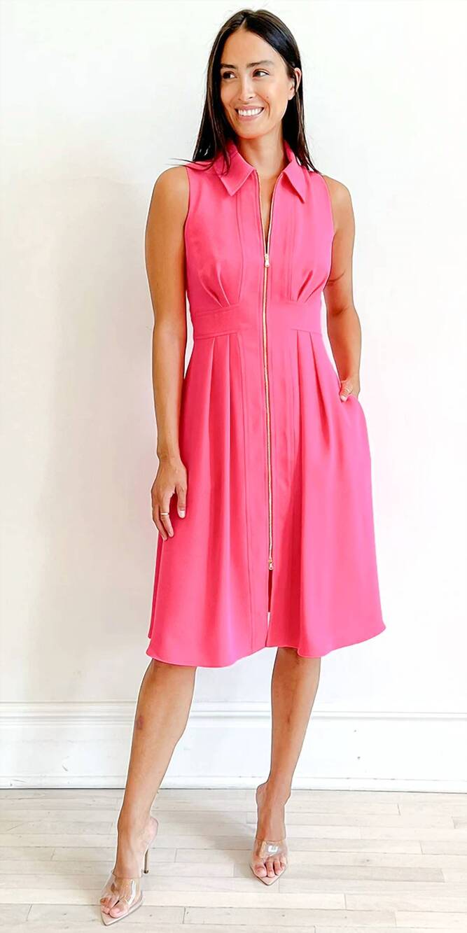 NEW TRINA TURK farfalla midi dress in magenta